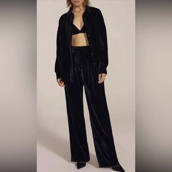 Favorite Daughter The Favorite Pants in black velvet, NWOT - Picture 2 of 9